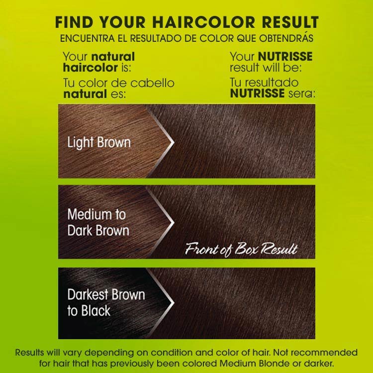 Nutrisse 40 dark brown before after swatch
